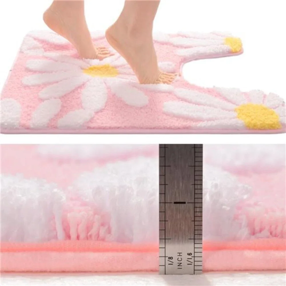 Cute Daisy Contour Bath Rug
